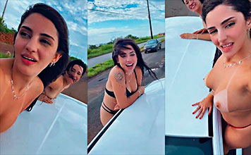 3 Lesbianas brasileñas que causan un camión grande en carreteras públicas