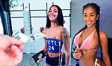 Camille Cortez consigue dinero para follar a un completo extraño