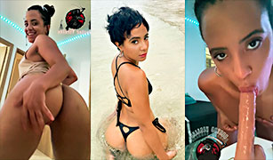 Dominican Hilary OG Le Chupan Assi y tragar un Dildo