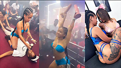 Megan Janell dominicano con 2 magdalenas Penisses en La Discoteca