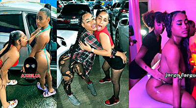 Dominica Erica Sophoke Con Aleska Y la Melaza Y Otra Lesbiana Masa