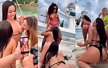 Louise Markato contra cuatro lesbianas muy intensas en un yate privado