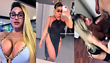 Agatha Lira transexuale trayendo 2 Vergas Con Mugas Faceild
