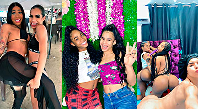 La tradición dominicana La Shakattah con sus dos piernas en un trío