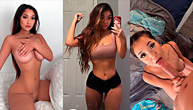 hermosa asiática diabólica leche traga una polla blanca