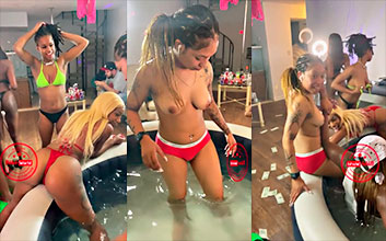 las lesbianas tienen dinero en la piscina, son demasiado calientes