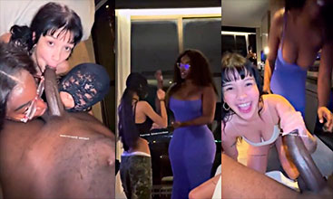 3 sluts play rock, paper, scissors with a huge cock 🥰