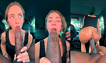 Black man with an extreme cock screams like a baby in the car